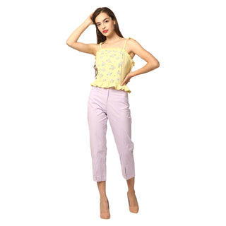 Elle Women Yellow Embroidered Round Neck Top