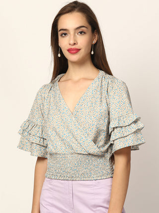Elle Women Multi Printed Round Neck Top