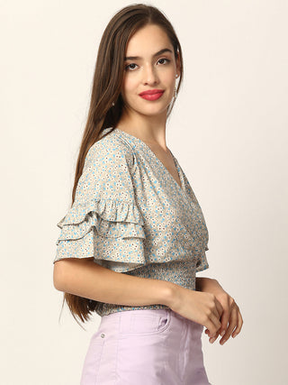 Elle Women Multi Printed Round Neck Top