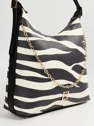 ELLE Abstract Printed Structured Shoulder Bag